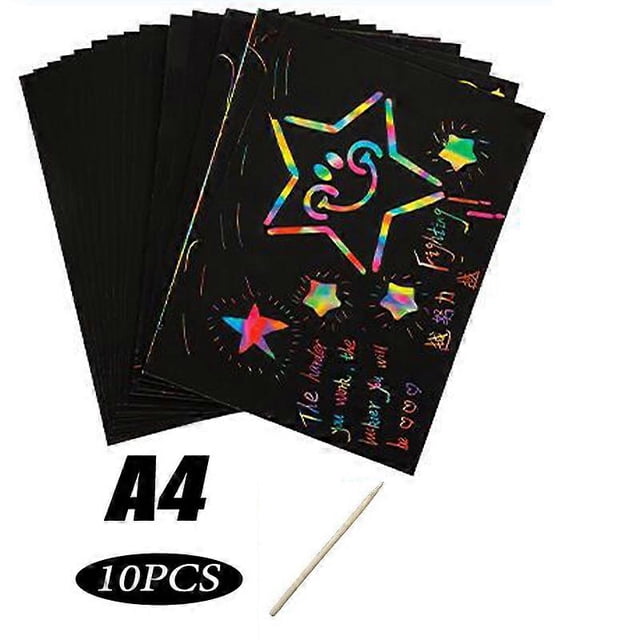 Rainbow Scraping Paper Art Set 10/20/50 Sheets Scratch it Off Paper Drawing Boards Sheet Colorful