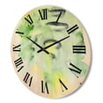 thumbnail image 3 of Designart 'Abstract Pond of Yellow and Green' Modern Wood Wall Clock, 3 of 5