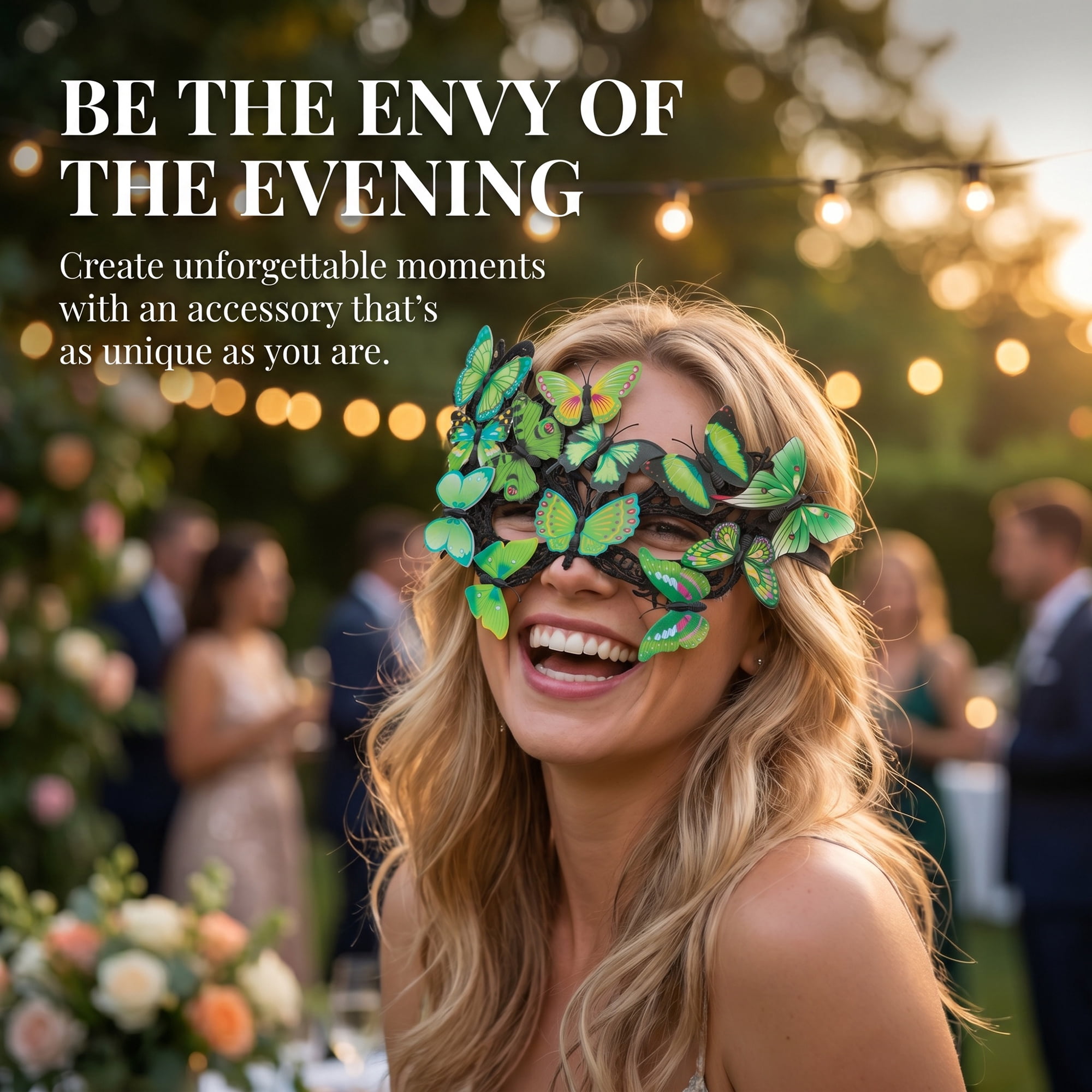 Unique Bargains Butterfly Masquerade Venetian Mask for Costume Party Green 9.8" x 7.1"