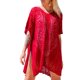 thumbnail image 2 of Txlixc Vestido de bikini para mujer, vestido de playa transparente hueco de manga corta con cuello en V liso Txlixc  Sexy, 2 of 5