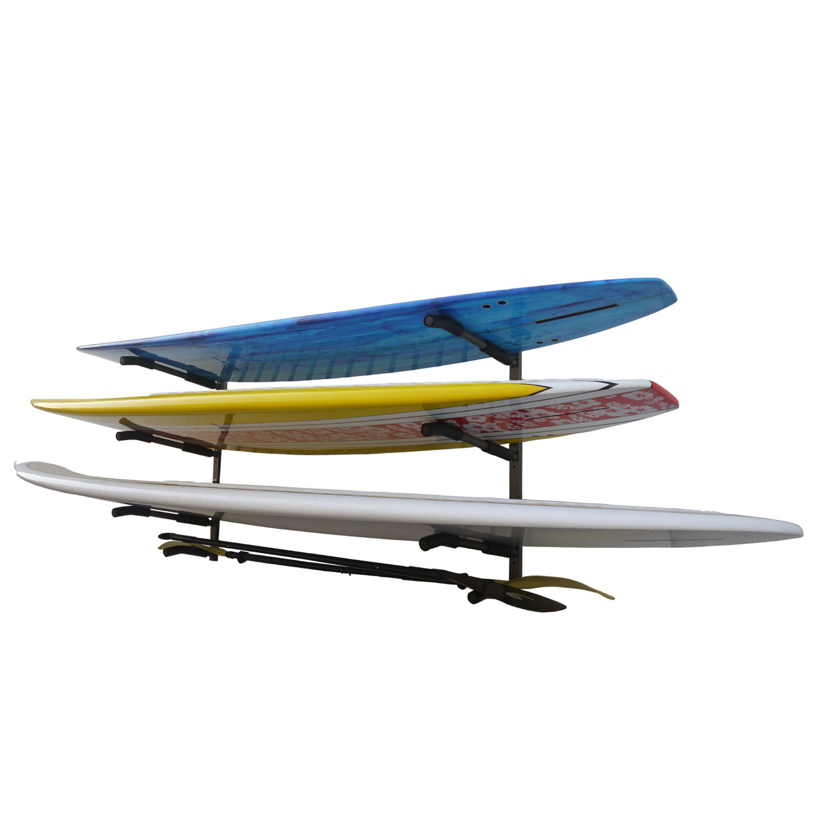 Glacik Wall Mount Rack Storage System for SUP/Paddle Boards  Surfboards,  Holds 3 Boards, Powder-Coated Rust Prevention - Walmart.com