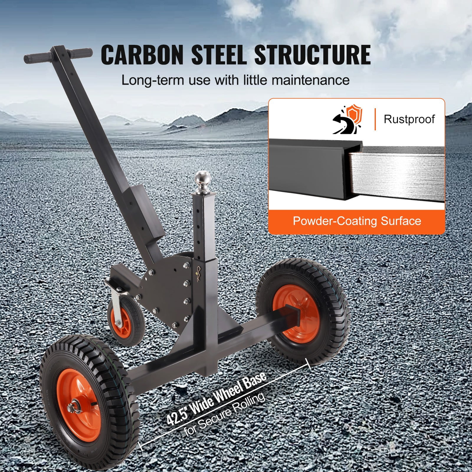 BENTISM, 1500 lbs UOM Max Weight Carbon Steel 50 in x 42.9 in x 32.9 in Dolly