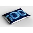 thumbnail image 2 of Ambesonne Birthday Pillow Sham 2 Pack, Century Grandparents, 30"x20", Sky Blue and Navy Blue, 2 of 3