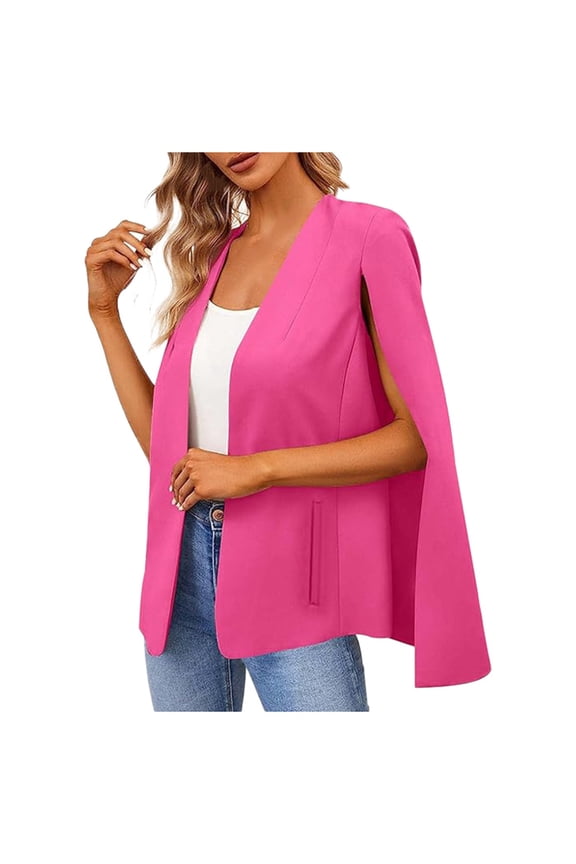 Women's Plus Size Shawl Jacket European Casual Cape Style Suit Coat Outerwear Fashion Comfortable Elegant