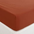 thumbnail image 1 of Unique Bargains Brushed Microfiber Fitted Sheet Bed Cover Orangered Twin, 1 of 5