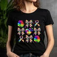 thumbnail image 5 of Autism Awareness Teacher Shirt – Puzzle Ribbon Bow Heart Graphic Tee , White, 2XL, 5 of 6