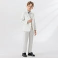 thumbnail image 6 of Boys Wedding Ring Bearer Tuxedo Suit 5 PCS Gentlemen Outfits Blazer Dress Shirts Pants Vest Bowtie Formal Dresswear 13 Years, White, 6 of 6