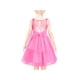 thumbnail image 1 of Vestido de Niña Rosa de Lunares Retro con Bordado de Flores y Moño para Fiesta Formal 12 Años, 1 of 6