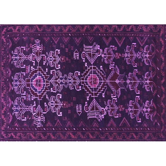 Ahgly Company Indoor Rectangle Persian Purple Traditional Area Rugs, 4' x 6'
