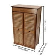 thumbnail image 7 of Freestanding 5 Tier Shoe Rack Organizer Cabinet, 2 Doors Bamboo Shoe Storage Cabinet Entryway Shoe Storage Organizer Rack with 1 Drawer for Bedroom,Entryway, Hallway,26 * 13.2 * 40, 7 of 7