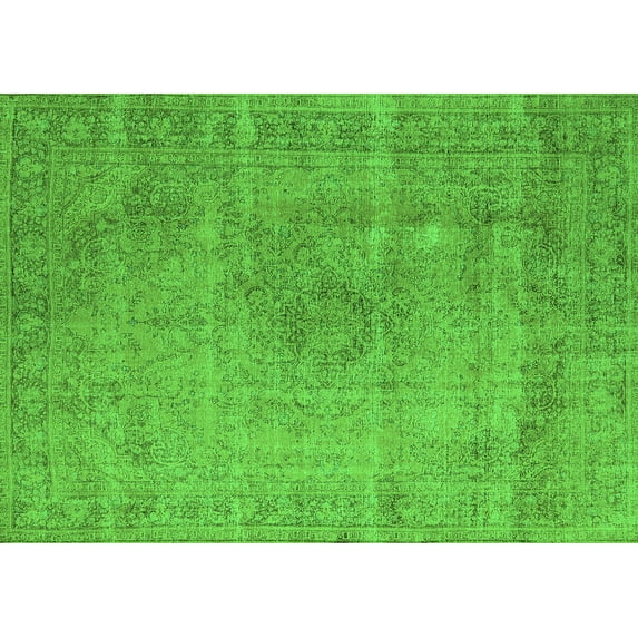 Ahgly Company Indoor Rectangle Oriental Green Industrial Area Rugs, 2' x 3'