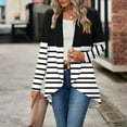 thumbnail image 5 of Dasayo Fall Tops for Women Trendy Black Long Sleeve Open Front Lightweight Striped Cardigans Women's Sweatshirt L, 5 of 7