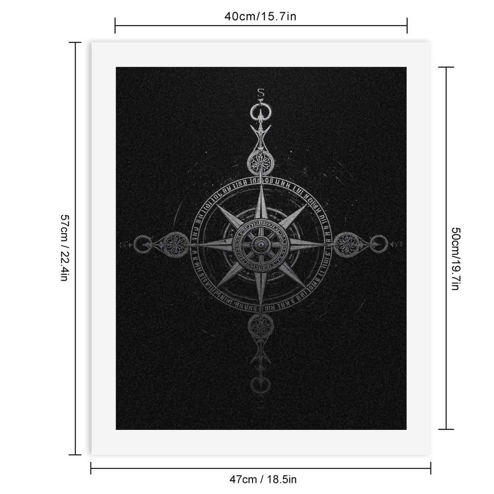 Paint By Numbers Kit for Adults Beginner - DIY Compass Metallic Design Art Deco Canvas Painting Kits for Adults, Frameless Paint By Number for Adults for Home Wall Decor 16x20 Inch