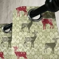 thumbnail image 3 of Ambesonne Christmas Grommet Curtain, Damask Snowflake Deer, 50" x 108", Dark Green Avocado Green, 3 of 6