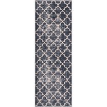 Jill Zarin Uptown Collection Area Rug - Lincoln Center (2' 2" x 6' 1" Runner Navy Blue/Ivory)