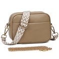 thumbnail image 2 of Bolso para Mujer Bandolera Con Correa Ancha A La Bandolera Sencilla (caqui), 2 of 9