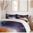 thumbnail image 6 of Ambesonne Nebula Duvet Cover Set, Solar Sky Orbit Comet, Queen, Purple Dark Orange, 6 of 6
