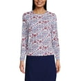 thumbnail image 3 of Lands' End Women's Crew Neck Long Sleeve Rash Guard UPF 50 Sun Protection Modest Swim Tee Print, 3 of 3