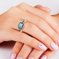 thumbnail image 6 of SZUL Women's 2 1/2 Carat Emerald Cut Aquamarine and 1/3 CTW Blue Diamond Ring in 10K White Gold, 6 of 6
