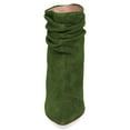thumbnail image 4 of YDN Women Pointed Toe Ankle Boot Chunky High Heels Pull On Winter Slouch Booties Shoe Size 5 Green, 4 of 5