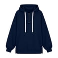 thumbnail image 5 of SYwaren Oversized Hoodie for Women Half Zip Long Sleeve Casual Sweatshirt Side Slit Tops, 5 of 7