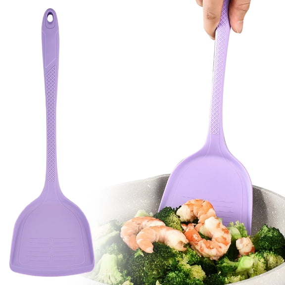 Silicone Spatula, Non-Scratch Cooking Spoon, Heat Resistant, Purple, 32cm