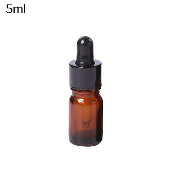 Ruanlalo Amber Glass Essential Oil Liquid Reagent Pipette Empty Dropper Bottle 5-50ml 5ML
