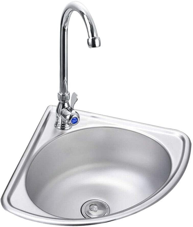 Buy Kitchen Corner Sink, Silver WallMounted Sink Single Bowl Triangle