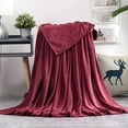 thumbnail image 7 of Howarmer Large Wine Red Fleece Throw Blankets, Queen Size Soft Fuzzy Blanket for Women Men and s, All Season Lightweight Microfiber Fluffy Blanket, 90 x 90 inch, 7 of 7