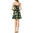 thumbnail image 4 of INSPIRE CHIC Women's Spaghetti Strap Bowknot Lemon Dotted Dresses, 4 of 8