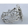 thumbnail image 4 of Womens Silvery Tone Shiny Clear Rhinestones Spider Tarantula Web Witch Cuff Bangle Bracelet, 4 of 5