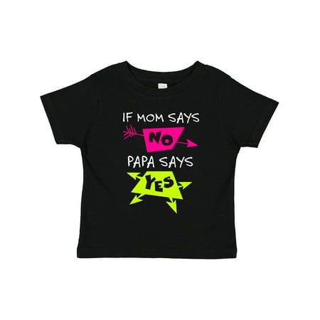 

Inktastic If Mom Says No Papa Says Yes Gift Toddler Boy or Toddler Girl T-Shirt