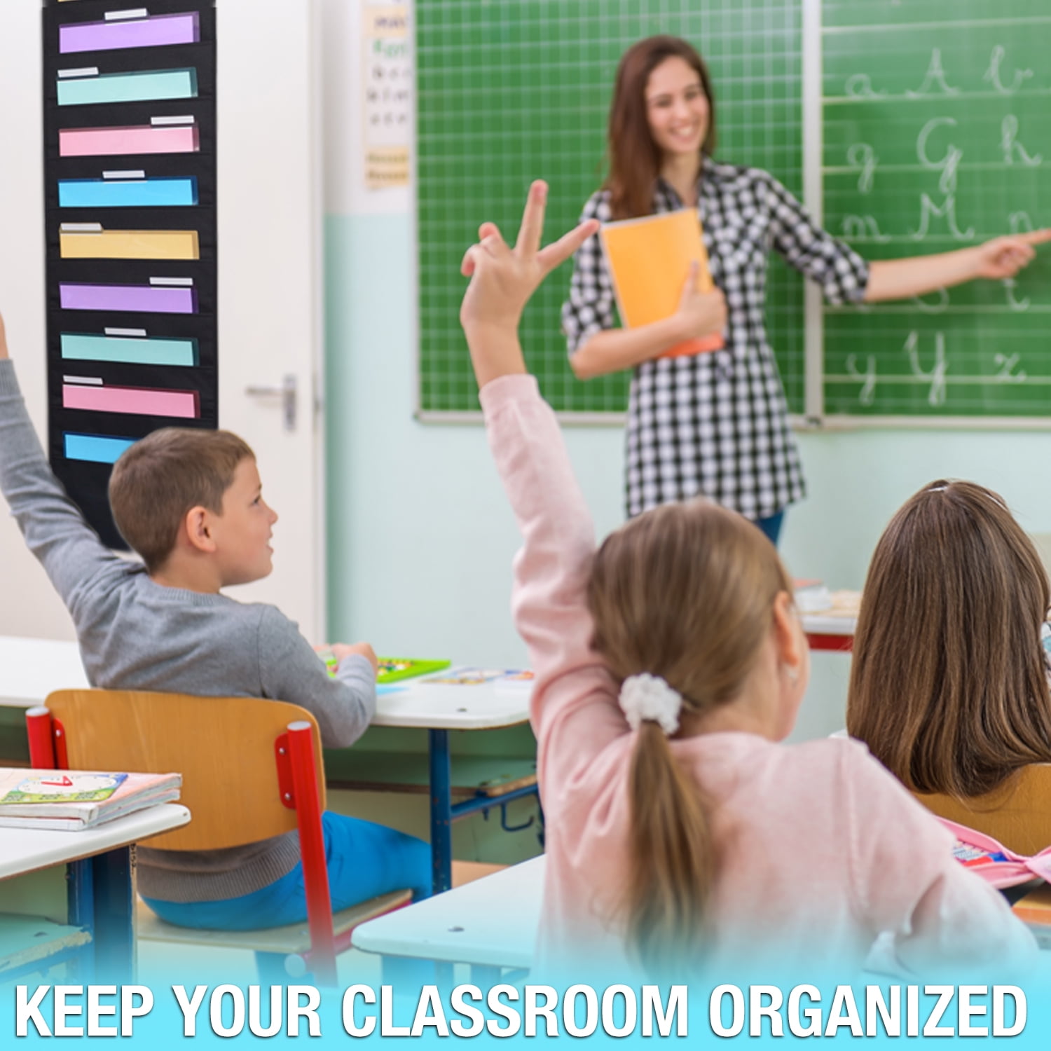 Ultimate Office WalMaster™ 30-Pocket Wall Chart Filing System WITH LABEL HOLDERS for Classroom and Office, Wall File Organizer (PocketFiles Sold Separately) PLUS Wall Mounting Hardware & Door Hooks