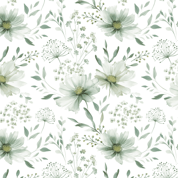 Caltero Peel and Stick Wallpaper Green Floral Wallpaper Stick on Contact Paper 17.72"x 118"