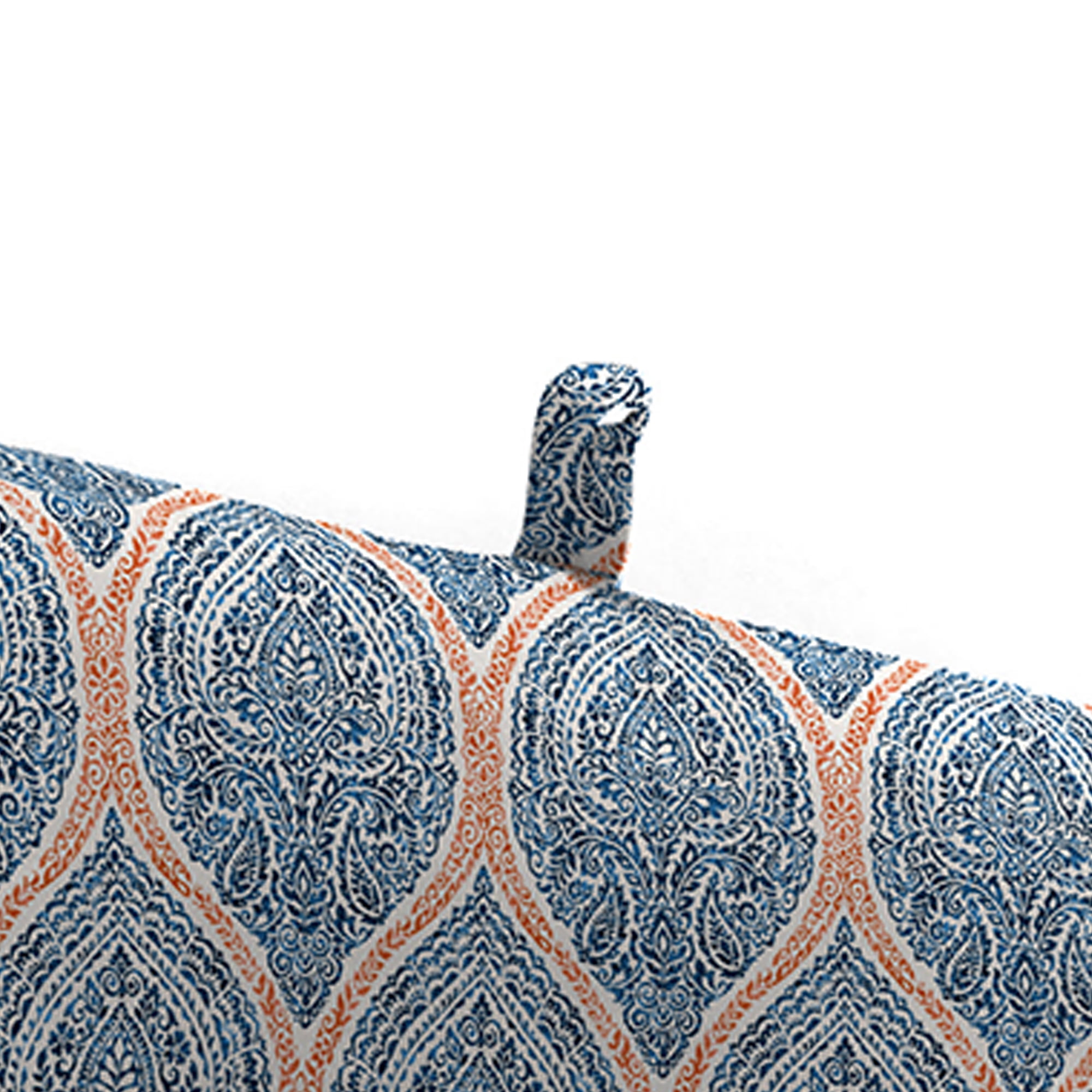 Jordan Manufacturing 75.5" x 22" Andorra Tiger Lily Navy Damask Rectangular Outdoor Chaise Lounge Cushion with Ties