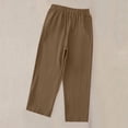 thumbnail image 4 of Stamzod Womens Capri Pants Elastic Waist Casual Capris with Pockets Summer Beach Vacation Cropped Pants Brown S, 4 of 7