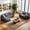 Dark Gray(Sofa+Ottoman+Loveseat), variant on Sofa, L-Shaped Sofa Couch with Deep Seat and Movable Footrest Sofa for Office|Living Room, Gray
