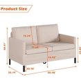 thumbnail image 6 of LAZZO 51" W Loveseat Sofa Modern Upholstered Sofas Couch with 2 Pillows Linen Fabric Love Seats Couches for Living Room, Bedroom, Apartment and Small Space, 6 of 6