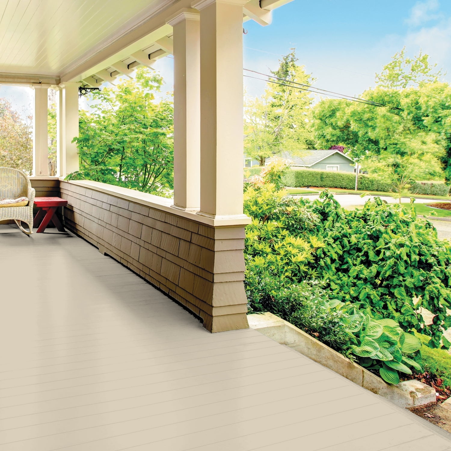 Glidden Porch & Floor 1 gal. Toasted Almond Satin Interior/Exterior Paint with Primer