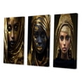 thumbnail image 3 of Designart "Vintage Elegance Gold Muslim Queen" Religious Woman Wall Art Set Of 3 - Glam Gold Gallery Set For Office Decor, 3 of 6