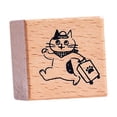thumbnail image 3 of Sello de gato, animal lindo para niños, sello de goma de madera para manualidades DIY, planificador Viajar, 3 of 9