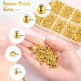 thumbnail image 4 of 1250 Pieces Gold Spacer Beads for Jewelry Making, Gold Round Beads and Gold Flat Clay Beads for Bracelets Making, Small Gold Filled Beads for Jewelry Making, 4 of 5