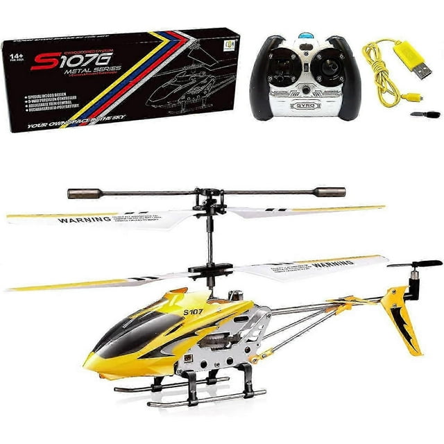 Katea S107/S107G Phantom 3ch 3.5 Channel Mini RC Helicopter, With Gyro, Yellow, for Aerial Fun