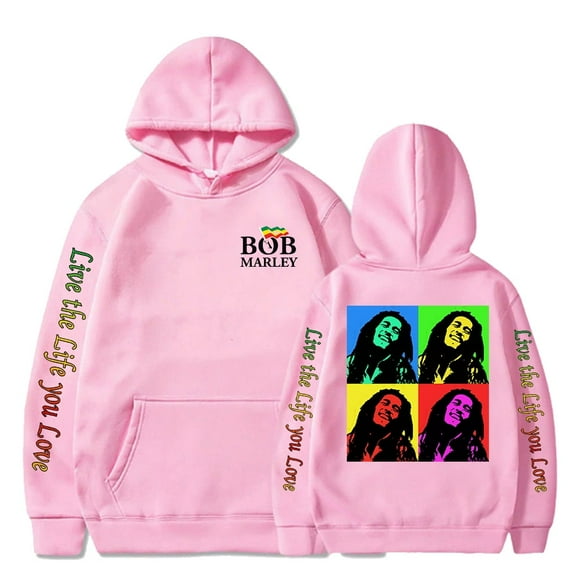 Bob Marley Hoodie Live The Life You Love Merch Long Sleeve Sweatshirts Women Men Hip Hop Clothes