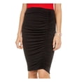 thumbnail image 3 of Bar III Women's Ruched Knee Length Asymmetrical Skirt Black Size Medium, 3 of 4