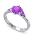 thumbnail image 1 of Bague de Proposition en Or Blanc avec Améthyste Ronde de 2,20 Carats, Nouvelle Conception, Taille 11.5 par Diamond-Capitals, 1 of 7