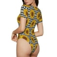 thumbnail image 4 of Uemuo Sunflowers Pattern Women's One Piece Short Sleeve Swimsuit Rash Guard Surfing Modest Quick-drying Swimsuit Beach Essentials-, 4 of 9