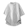 thumbnail image 4 of Big & Tall Men's Short Sleeve Boxy T-Shirts Crew Neck Diamond Grid Seam Pattern Summer Fashion Classic Tops for Father Gift, 4 of 7