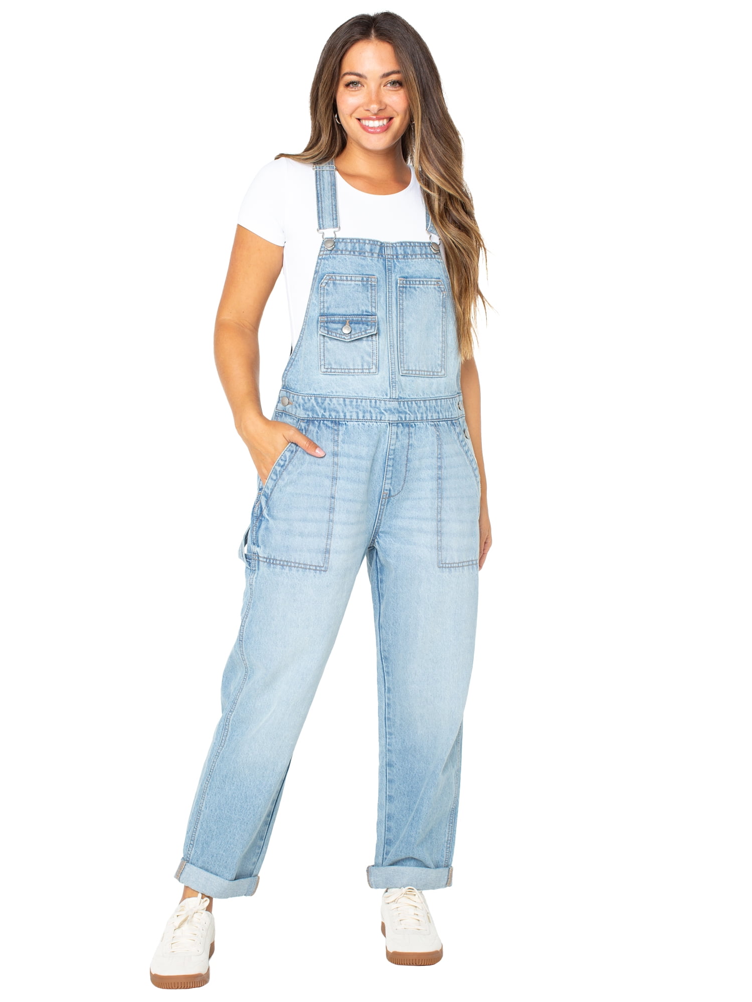 Celebrity Pink Women's Relaxed Boyfriend Overall, Sizes XS-XXXL