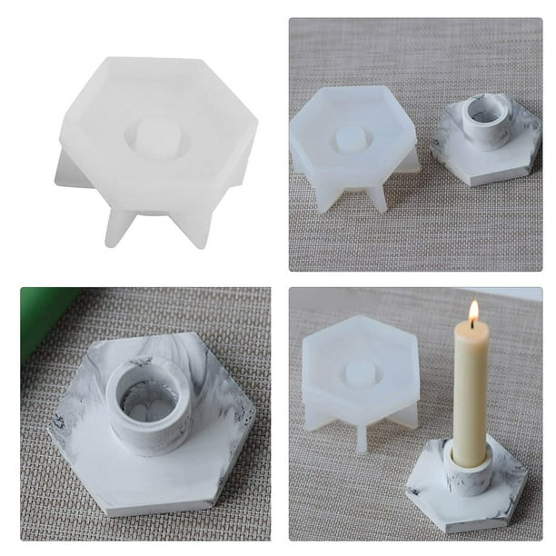 Handmade Concrete Candle Holders / Hexagonal Geometric Candlestick 